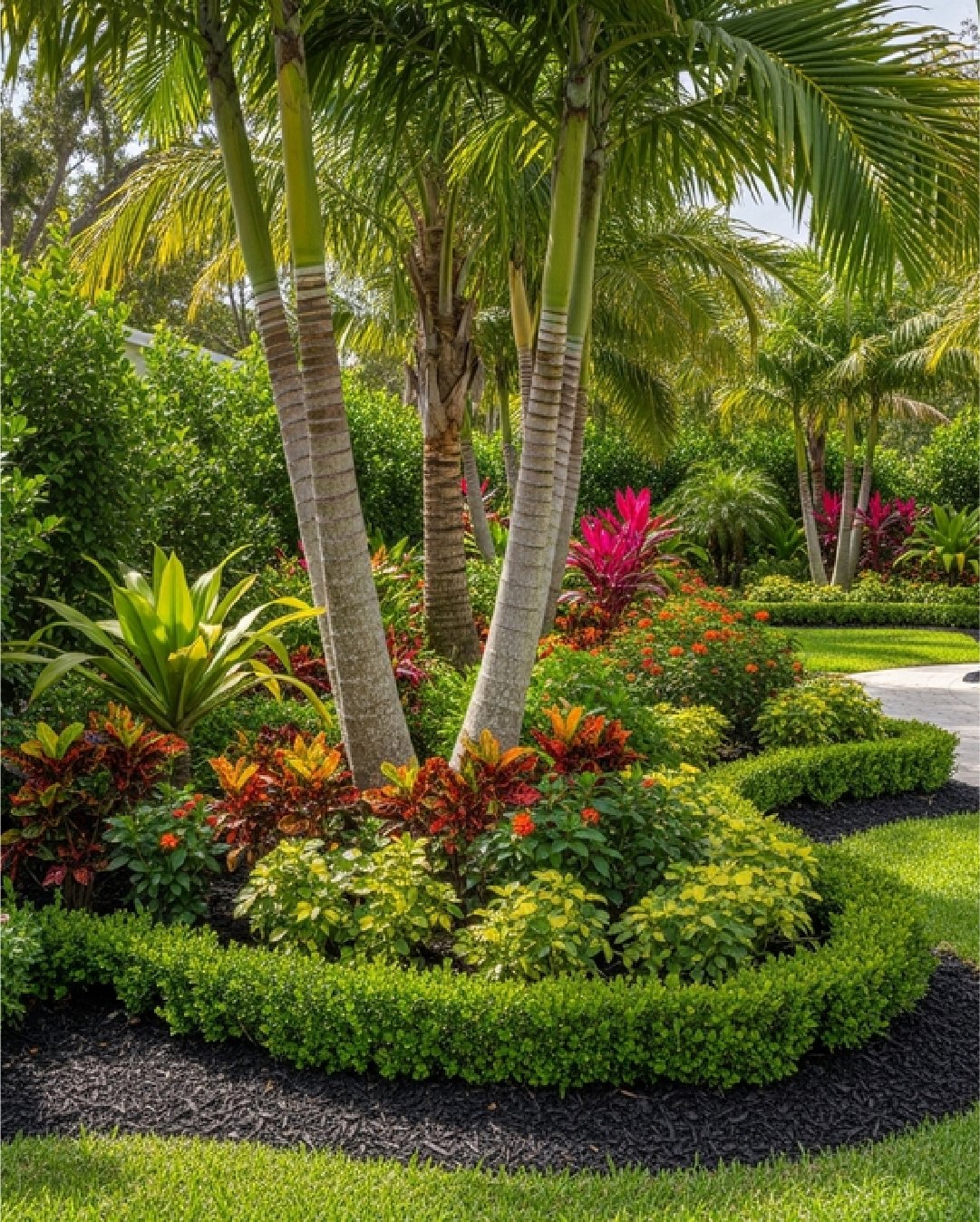 Tropical garden with palms in Wellington