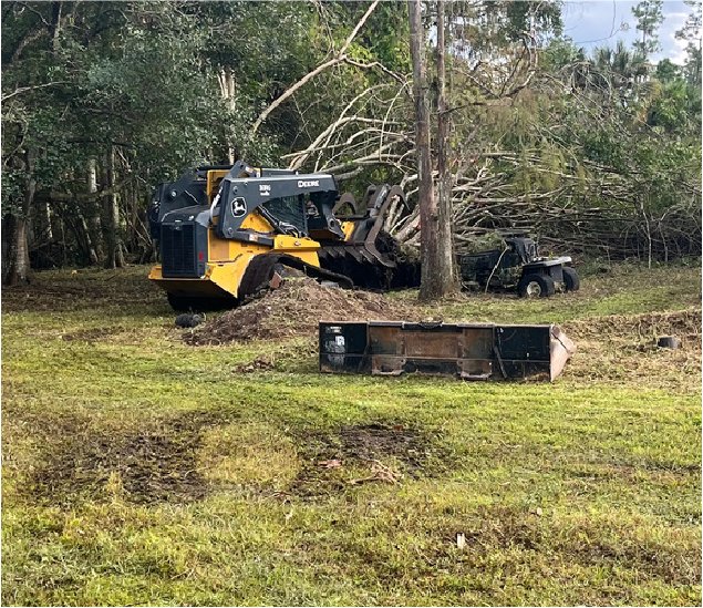 Lot clean-up with heavy equipment
