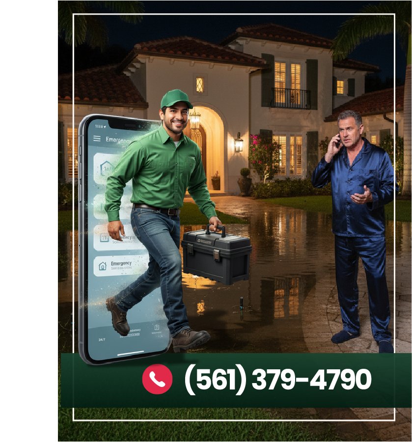 Jarocho technician arriving for a 24/7 irrigation call