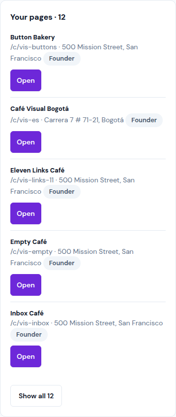 Your pages, in Your account