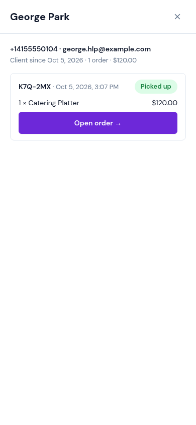 A client's orders