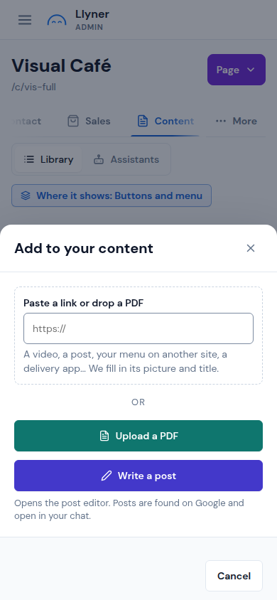 Add to your content