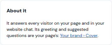 About your page's assistant