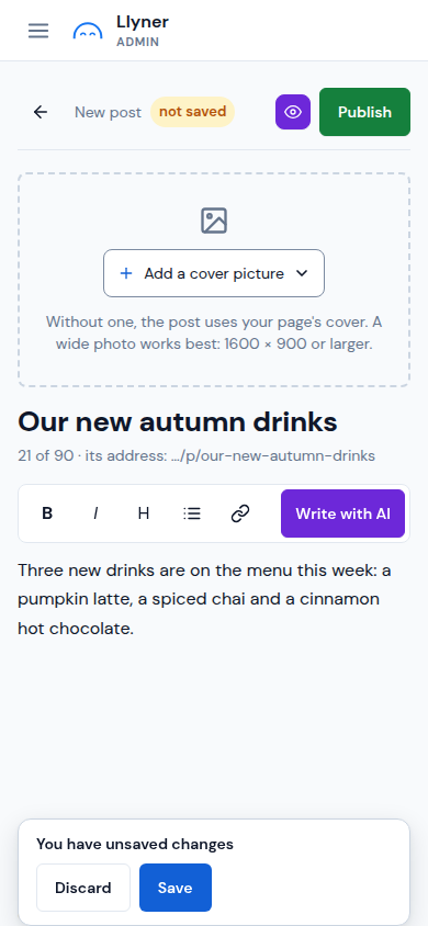 The post editor