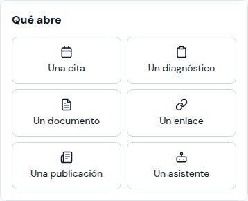 La tarjeta Qué abre
