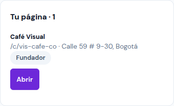 Tus páginas, en Tu cuenta
