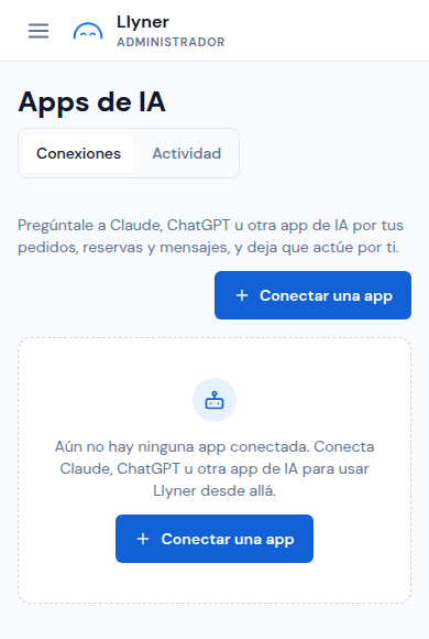 Apps de IA, con Conectar una app