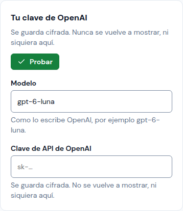 Tu clave de OpenAI