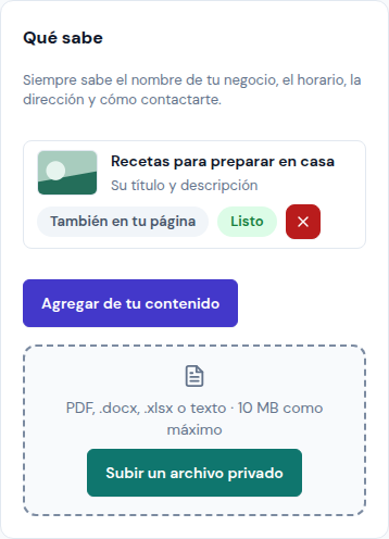 Lo que sabe el asistente
