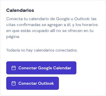 La tarjeta Calendarios