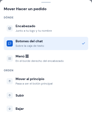 Mover: a dónde va una fila y su orden