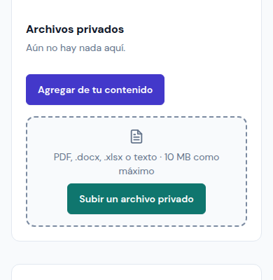 Archivos privados y las formas de agregar más