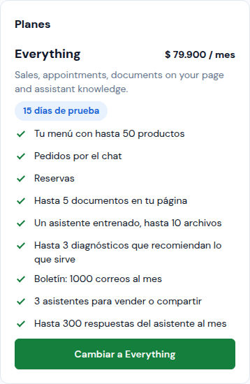 Planes, con los planes a los que puedes cambiarte