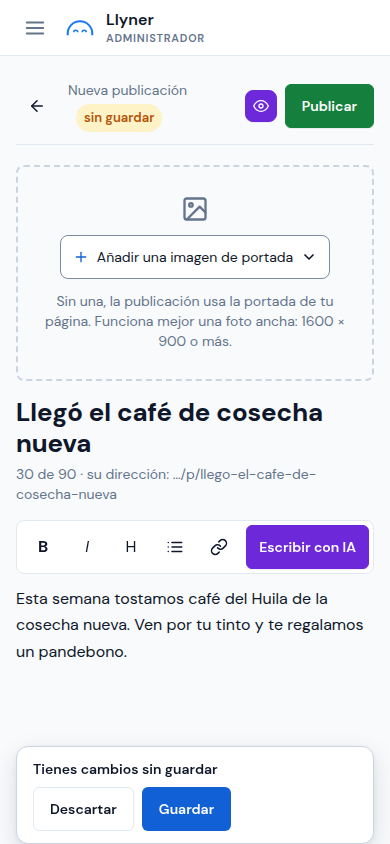 El editor de publicaciones