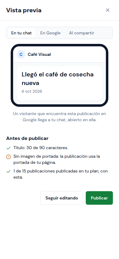 La vista previa y sus revisiones