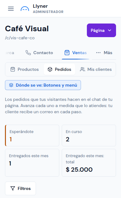 Tus pedidos de un vistazo: esperándote, en curso, entregados este mes